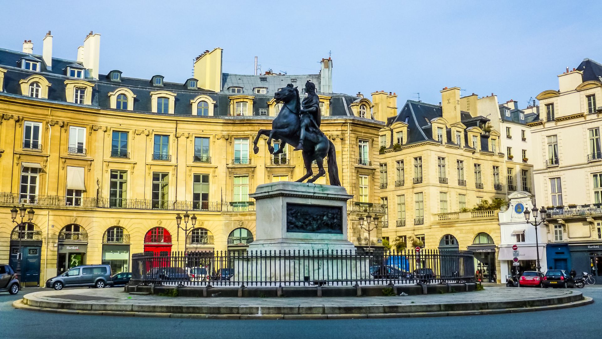 Equestrian statue of Louis XIV at Place des Victoires in Paris 1st arrondissement